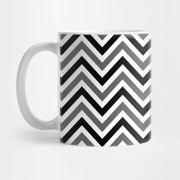 Zigzag Lines - Black Grey by SanTees